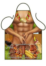 Image of MEN'S FUN SEXY NOVELTY APRON, NAKED MAN AT BBQ WITH SAUSAGES FOR BBQ&KITCHEN