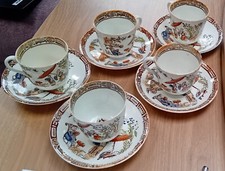 MIKADO 5 cups and 5 saucers, antique (Victorian c1885) MIKADO Rd 34490 