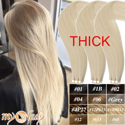THICK 100G Tape In 100% Remy Human Hair Extensions Skin Weft  display picture 3