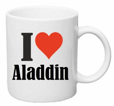 Kaffeetasse I Love Aladdin Keramik Höhe 9,5cm in Weiß