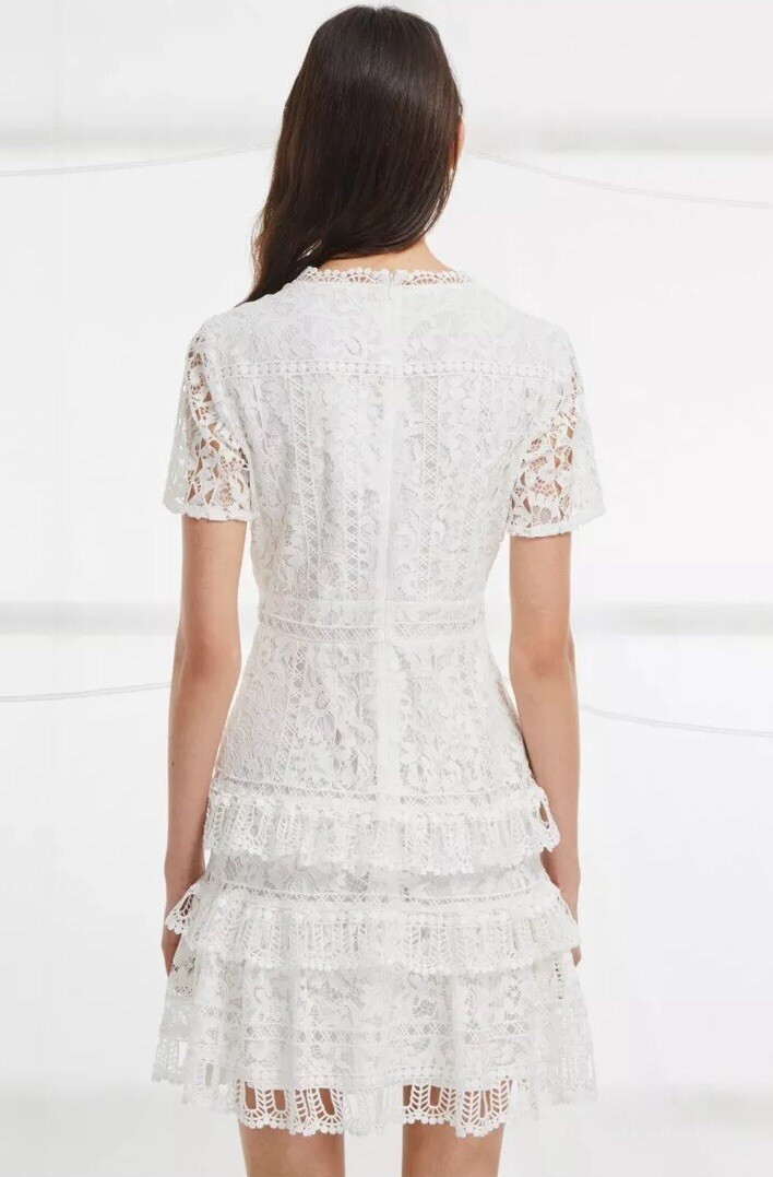 French Connection Arta Tiered Lace Dress. Size 2 | eBay UK