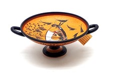 Taza de Dios Dioniso Jarrón Griego Antiguo Cerámica Kylix Copia Museo Grecia