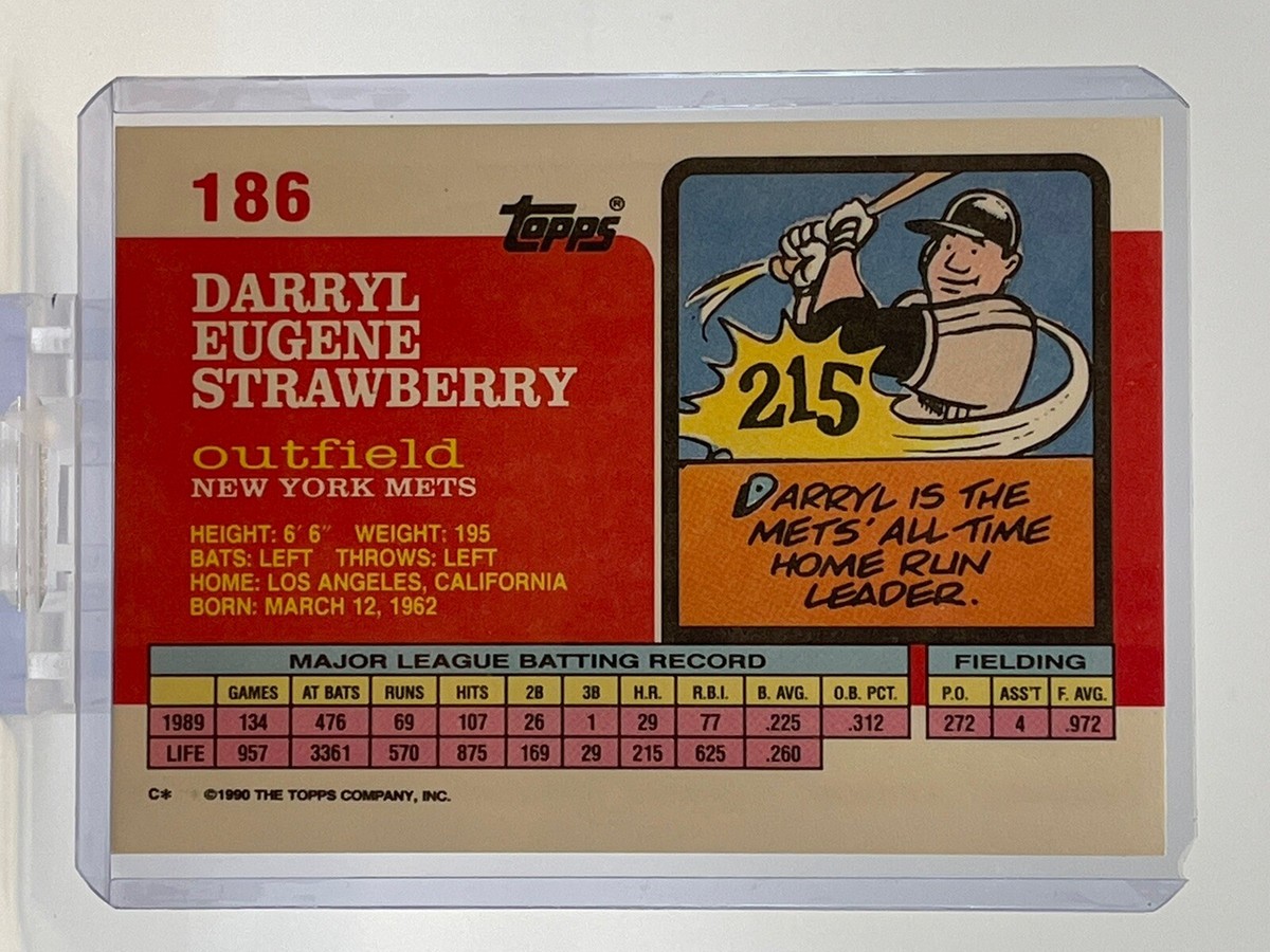 1990 Topps Big Card #186 Darryl Strawberry New York Mets