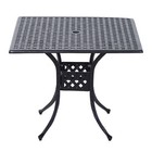 36" Square Outdoor Patio Bistro Table with Umbrella Hole for Garden Backyard