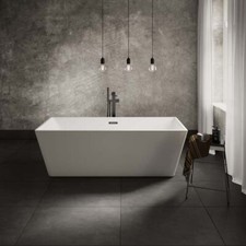 The White Space Varga Freestanding Bath 1600 x 750 - White