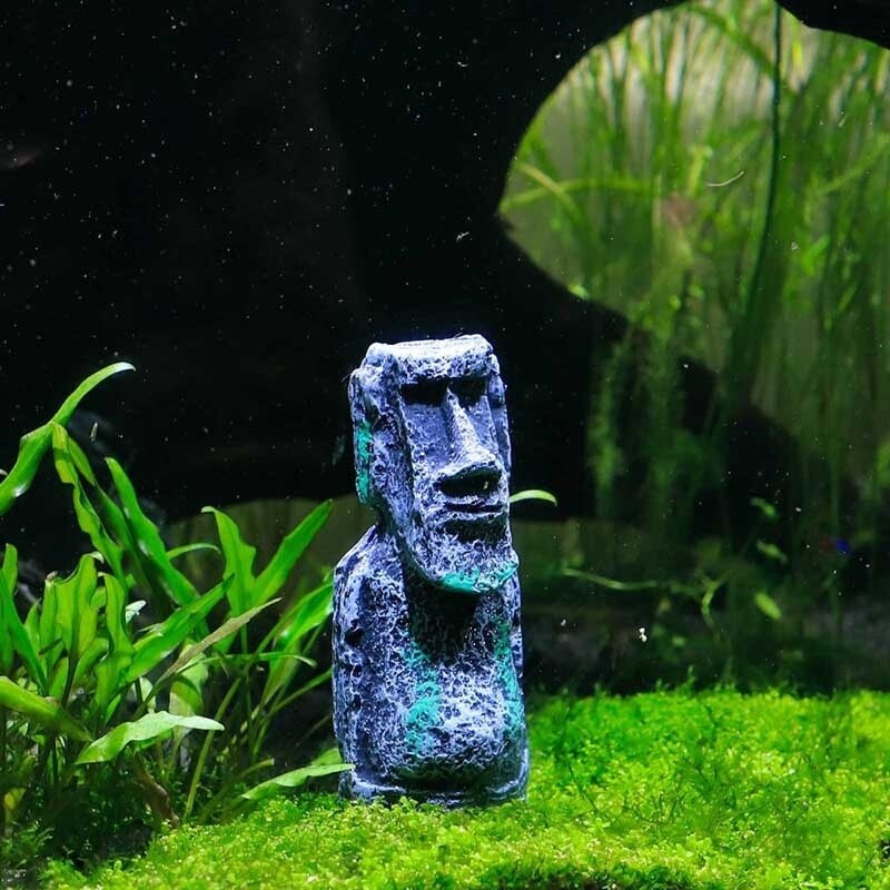 Easter Island Mini Statue Fish Tank Aquarium Decoration Ornament