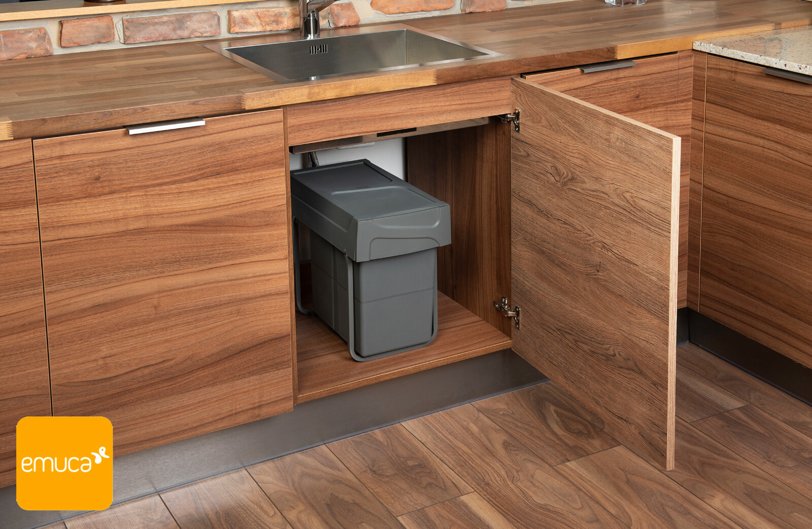 Küchenabfalleimer Abfalltrennsystem Mülleimer Mülltrennung 1x20 l EMUCA