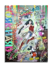 Wonder-Woman - Hard - Giclee Limited Edition On Paper, Signed, Pop Art, Comics