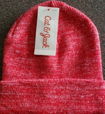 Cat  Jack   Kids' Cuffed Beanie  Knit Hat  Red Heather  One Size Fits Most