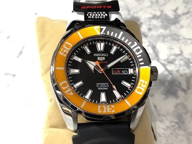 ☆SEIKO SEIKO 5 Sports SRPC59K1 4R36-06S0 100ｍ Orange From Japan☆