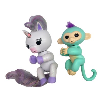 Fingerlings Mackenzie Unicorn & Monkey Light Up Interactive WowWee Toys Lot of 2