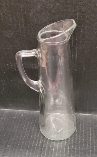 Vintage Elegant Prohibition Clear Glass 10.5" Pitcher *Federal Law Forbids Sale*