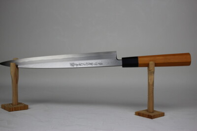 Goh Yoshihiro Blue 1 Yanagiba Messer 270mm Aonamiuchi Kasumi mit Saya Deckel