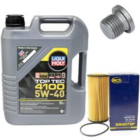 MotoröL Set 5W-40 5 Liter + ÖLfilter SH 4079 P + Schraube FüR Audi A5 VW Passat