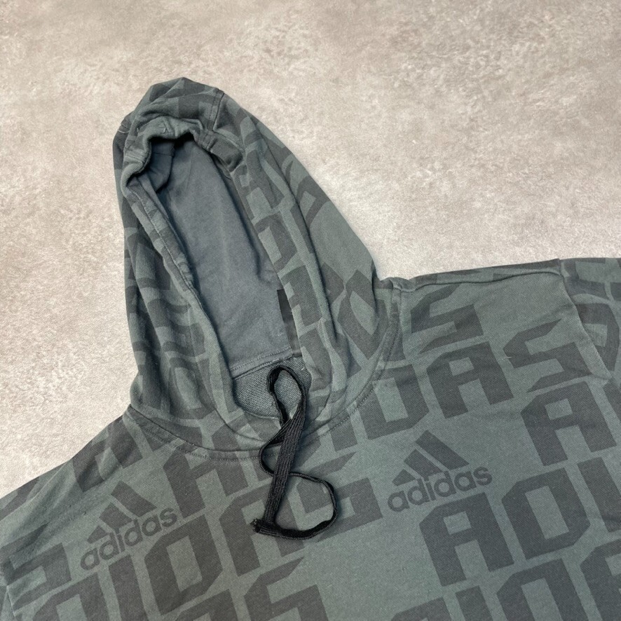 Adidas Hoodie Mens Y2K Pullover All Over Print Sweatshirt, Green, Large image 7