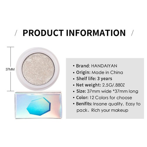 12 Colors Sequins Glitter Loose Shimmer Pigment Eye Shadow Mud Cream - Picture 6 of 38