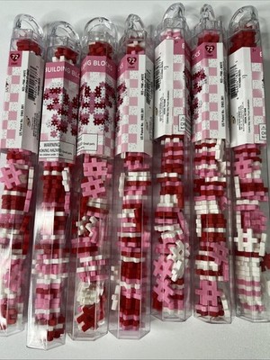 New Lot of 7 Target 2026 Hashtag Building Blocks Red Pink White