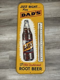 DADs Root beer Thermometer Metal Orig Decor Garage Gas Station Bar metal Cars