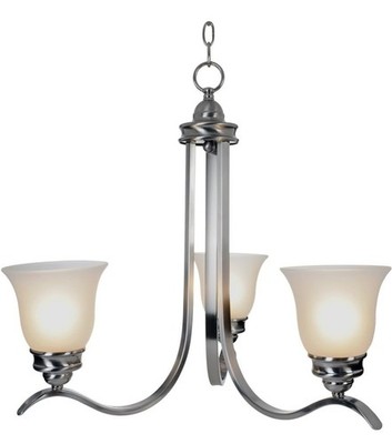 Monument 617246 3-Light Brushed Nickel Chandelier with Frosted Glass