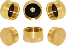 Joywayus 6Pcs Solid Brass Refill Propane Bottle Cap Universal for All 1 LB Gas T