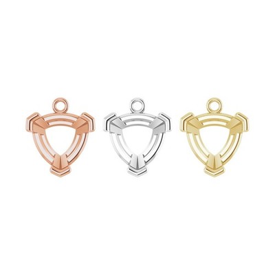 10K 14K 18K Gold, Platinum & Silver 5 mm Trillion V-Prong Dangle