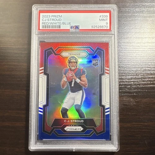 2023 Panini Prizm Red White & Blue Rookie C.J. Stroud #339 Texans NFL PSA 9