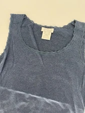 Y2K Blue Lace Tank Top Women’s M Fairycore Festival Boho Layering Shirt