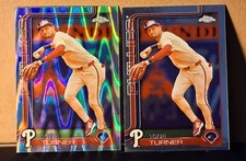 2025 Topps Chrome - Trea Turner #208 RAY WAVE REFRACTOR AND BASE.
