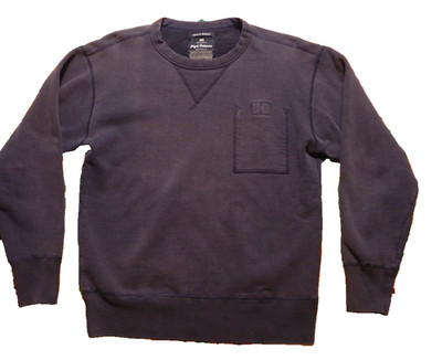 Nigel Cabourn US 42 Black Japanese Jersey Crewneck Sweatshirt Fading Hole