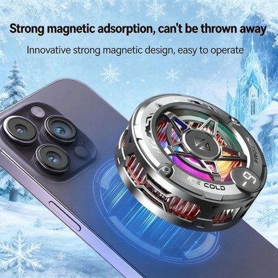 Universal Magnetic Phone Cooler Gaming Semiconductor RGB Digital Display Fan 4K