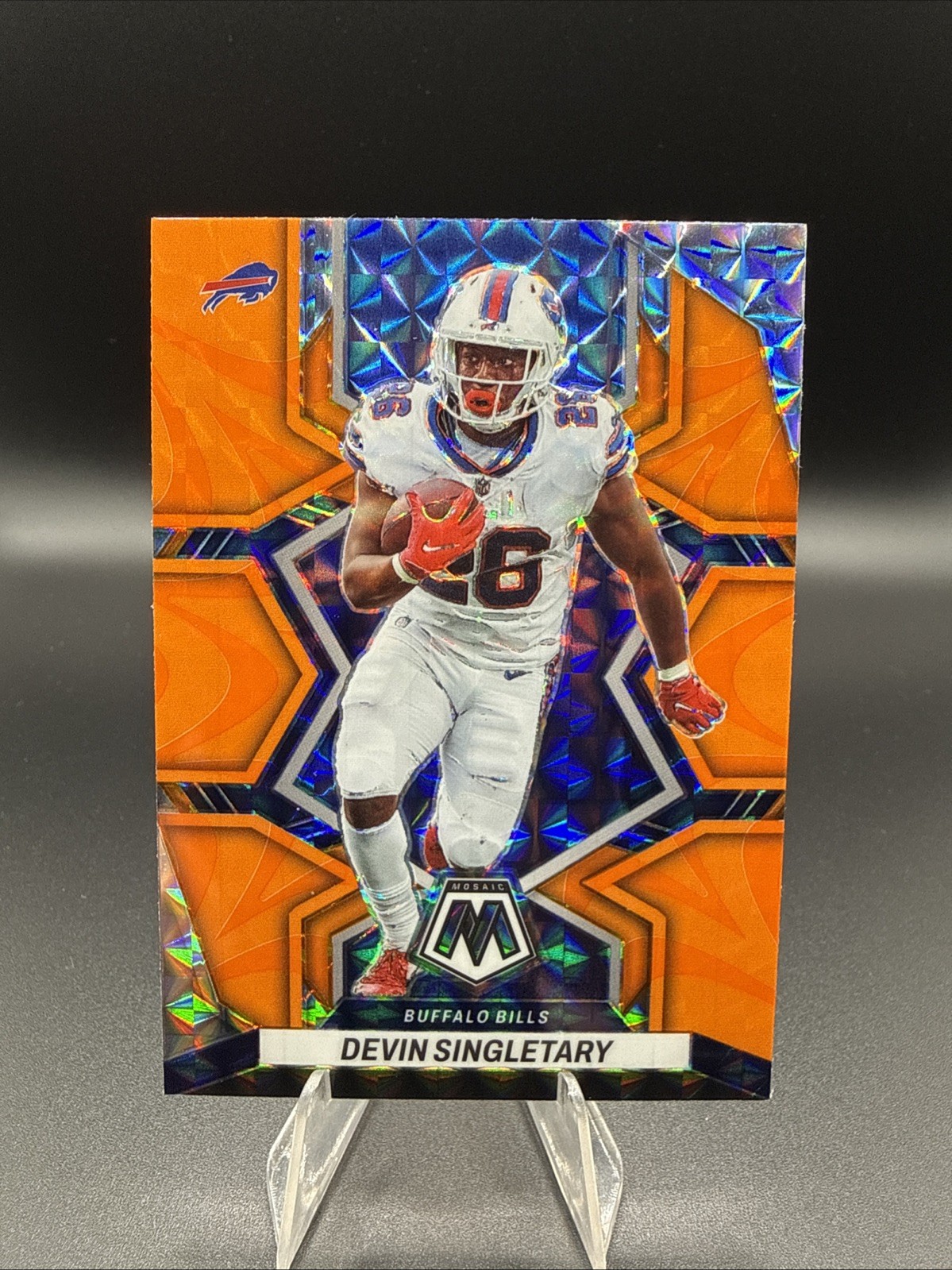 2022 Panini Mosaic - Devin Singletary #24 Mosaic Reactive Orange Prizm