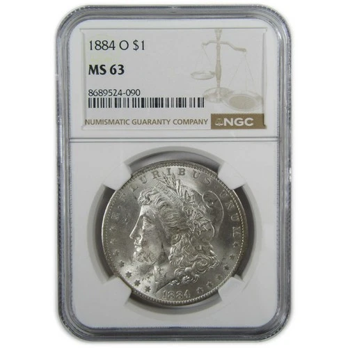 1884 O Morgan Silver Dollar MS 63 NGC Toned Reverse SKU:CP383