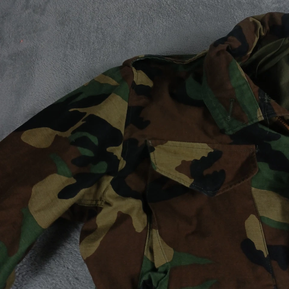 Vintage US Military Jacket Men Medium Tall Green Woodland Cold Weather Field 80s - Image 2 of 4