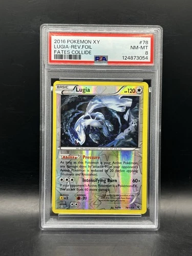 2016 Pokemon X & Y XY Fates Collide Lugia Reverse Foil Holo #78 PSA 8