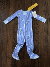 The Beaufort Bonnet Company Boys 6-12M Knox s Night Night Footed Pajamas NWT