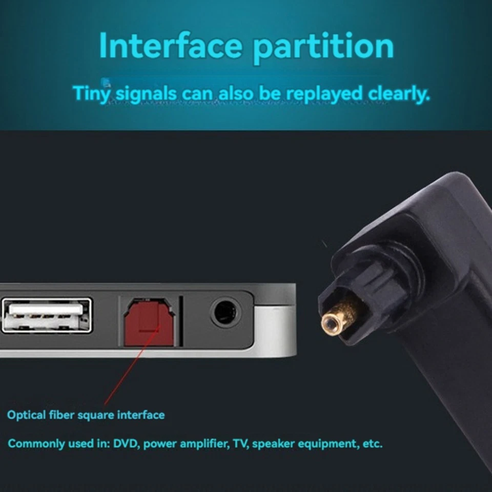 1Pcs Toslink 90 Degree Optical Audio Cable Adapter Male to Female Right3920 - Image 2 of 4