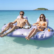Inflatable River Tube Float - 2 Person Heavy Duty River Float, Pool Floats Adult