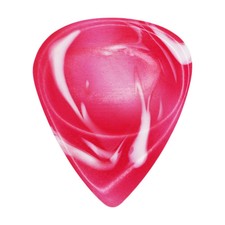 Red W White Swirls Resin Guitar Pick - 3.0mm 351 Groove Handmade Exotic Plectrum