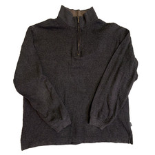 Arrow USA 1951 Mens Sweater Size Large Dark Grey 1/4 Zip Academia Preppy Office