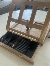 US Art Supply Wood Artist Tool Box Easel Storage Drawer Painting Drawing Craft