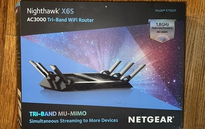 NETGEAR Nighthawk X6S AC3000 Tri-Band WiFi Router R7900P Tested w/ Box & Acc