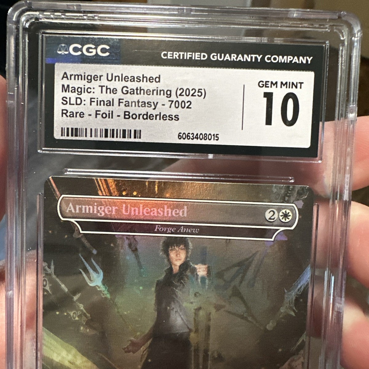 MTG Armiger Unleashed - Forge Anew (Rainbow Foil) SLD Final Fantasy CGC 10  Gem