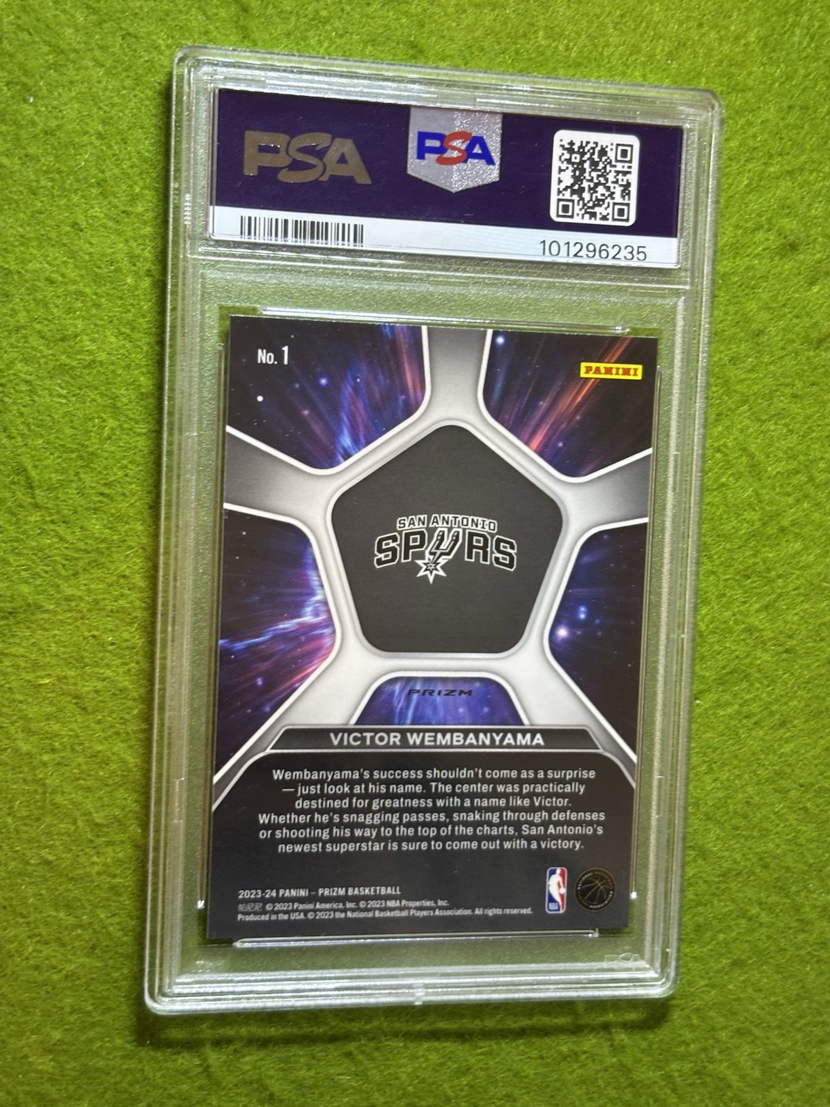 Victor Wembanyama SILVER PRIZM PSA 9 ROOKIE CARD 2023 Panini RC DEEP SPACE Spurs view 11