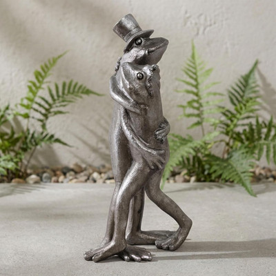Resin Frog Garden Statue - Indoor Outdoor Figurine for Patio or Shelf, Living Ro