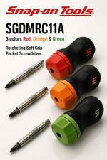 Snap On Tools Sgdmrc11ag Ratcheting Soft Grip Pocket Screwdriver 3 Colors New