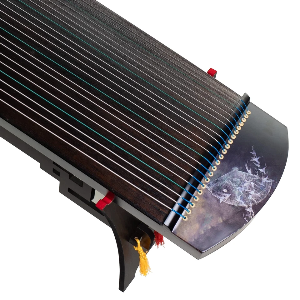 Cítara china de madera de paulownia Guzheng de 21 cuerdas 130 cm con bolsa y soporte Foto 2 de 4