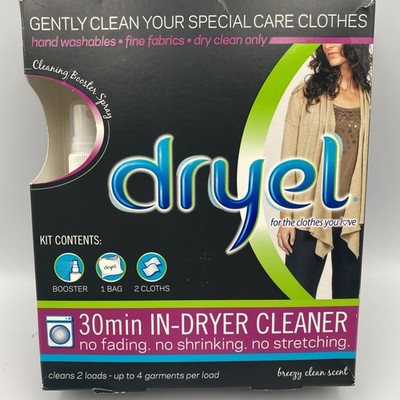 Dryel 30 min In-Dryer Cleaner Booster 2 Loads Kit New Sealed