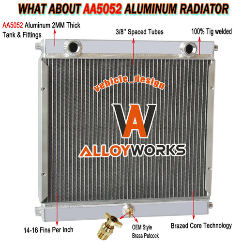 Roadster Style Racing Radiator 3Row Aluminum Radiator For Dragster Roadster Style Racing Double Pass ...