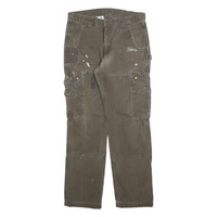 CARHARTT Mens Cotton Blend Brown Regular Fit Straight Leg Trousers W32 L32