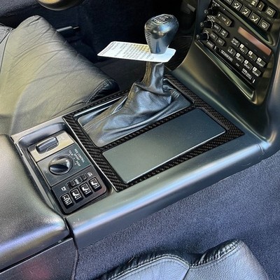 Real Carbon Fiber Center Console Gear Shift Panel Cover For Corvette C4 1991-96